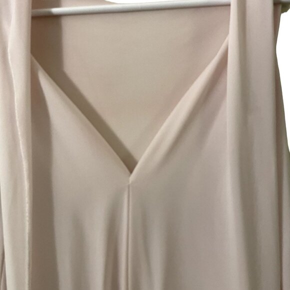 Maly sleeveless powder pink high low ruffle top summer v-neck business casual - Picture 4 of 7